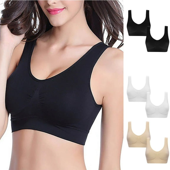 CFLVAEK 2 Pack Plus Size Sports Bras for Women Seamless High Impact Sports Bra Comfy Full Figure Wireless Workout Bras XXXXL
