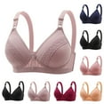 thumbnail image 1 of CFLVAEK Bras for Women Comfort No Underwire Bralette Comfy Supportive Bra Elegant Embroidery Print Senior Womens Bras Khaki L, 1 of 3