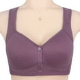 thumbnail image 1 of CFLVAEK New Front Closing Bras for Senior Women Plus Size Wire Free Everyday Bra Comfort Full Figure Lifting Bralette Breathable Senior Bras for Large Bust Purple 44/100, 1 of 3