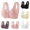 thumbnail image 1 of CFLVAEK New Front Snap Bras for Senior Women Plus Size Wirefree Bras Comfort Full Coverage Lift Up Bralettes Easy Open Front Bras for Elder Women Purple 48/110, 1 of 3
