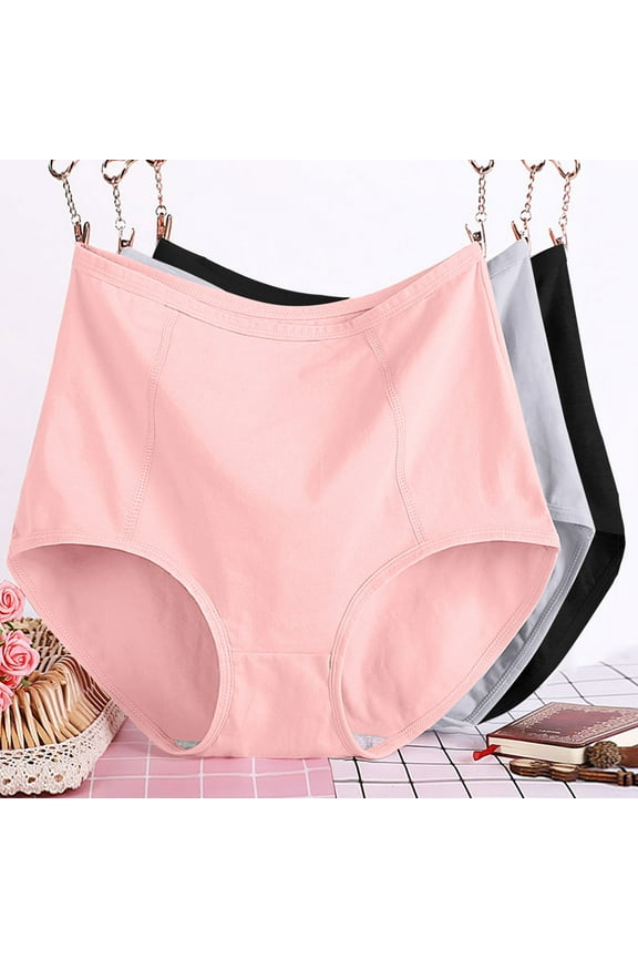 3 Pack Plus Size Leakproof Underwear for Women Comfy High Waisted Briefs Comfortable Soft Cotton Panties Womens Leak Proof Period Panty XXXXXXL