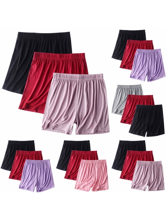 3 Pack Shorts for Women Soft Modal Sleep Shorts Plus Size High Waisted Shorts Summer Casual Lounge Shorts Purple XXL