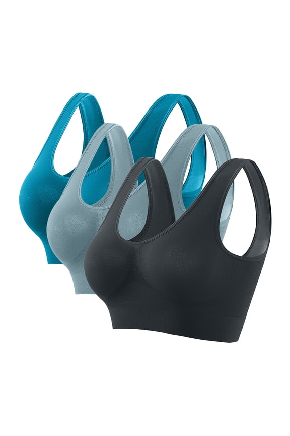 3 Pack Sports Bras for Women Plus Size Wireless Sports Bra Seamless High Impact Workout Bras Lightweight Sports Bras for Yoga Running Gym 2025 XL