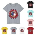 thumbnail image 1 of CFLVAEK 4th of July T Shirts for Kids American Flag Sunflower Graphic Tees Casual Short Sleeve Patriotic Tshirts Indenpendence Day Crewneck Cotton Tops 9 Years, 1 of 10