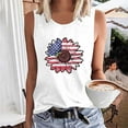 thumbnail image 1 of CFLVAEK 4th of July Tank Top for Women Fashion Sunflower American Flag Graphic Shirts Plus Size Sleeveless Crewneck Tank Tops Independence Day Going Out Tank Tops M, 1 of 4
