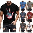 thumbnail image 1 of CFLVAEK 4th of July Mens Tshirt Funny American Flag Graphic Tees Big and Tall Short Sleeve Crewneck T Shirts Summer Vacation Going Out T Shirt L, 1 of 6