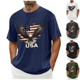 thumbnail image 1 of CFLVAEK 4th of July Mens Tshirt Funny American Flag Graphic Tees Casual Summer Short Sleeve Round Neck T Shirts Independence Day Tops M, 1 of 6