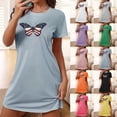 thumbnail image 1 of CFLVAEK 4th of July Nightgowns for Women Soft Short Sleeve Nightshirts Casual Summer Crewneck Sleepshirts Novelty USA Flag Graphic Sleepwear XXL, 1 of 7