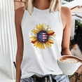 thumbnail image 1 of CFLVAEK 4th of July Tank Top for Women Funny Sunflower American Flag Print Shirts Casual Sleeveless Crewneck Independence Day Tank Tops S, 1 of 4