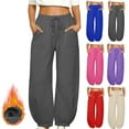 thumbnail image 1 of CFLVAEK Barrel Sweatpants for Women Loose Fit Wide Leg Baggy Lounge Sweatpant Casual Drawstring High Waisted Travel Pants with Pockets Red M, 1 of 7
