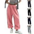 thumbnail image 1 of CFLVAEK Barrel Sweatpants for Women Loose Fit Wide Leg Sweatpant Casual High Waisted Long Pants Streetwear Pink S, 1 of 9