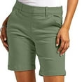 thumbnail image 1 of CFLVAEK Bermuda Shorts for Women High Waisted Twill Dressy Casual Shorts Lightweight Summer Beach Vacation Shorts with Pockets Green XXL, 1 of 9