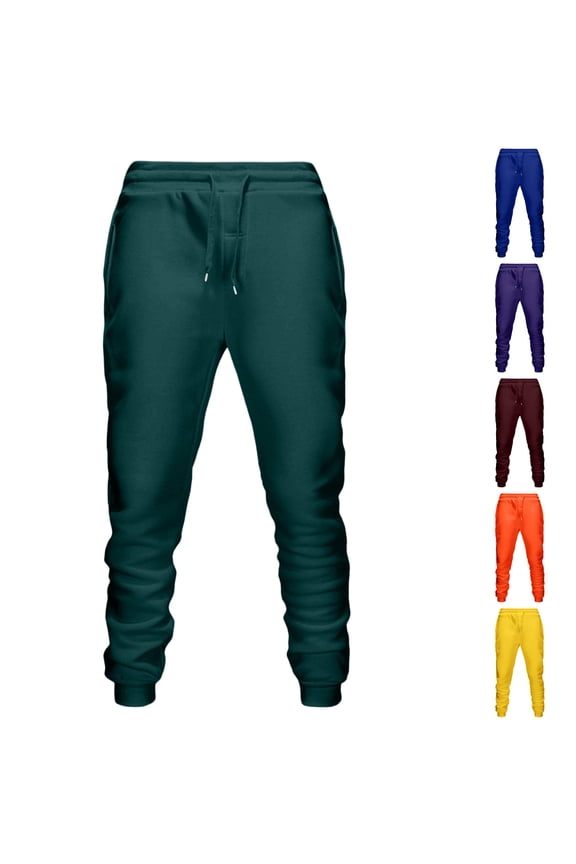 Big and Tall Mens Sweatpants Casual Drawstring High Waist Workout Pants Plain Elastic Bottom Sweatpant with Pockets for Running Gym Purple XXXL
