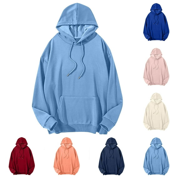 CFLVAEK Big and Tall Hoodies for Men Oversized Long Sleeve Hoodie Pullover Casual Fall Drawstring Hooded Sweatshirts with Pocket Blue XXXL