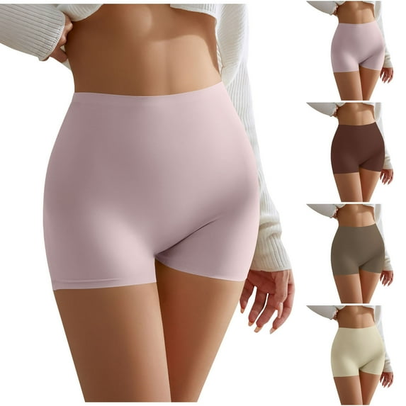 CFLVAEK Bike Shorts for Women Stretch Comfy High Waist Bike Short Solid Color Tummy Control Shorts for Yoga Running Gym Fitness Coffee XL