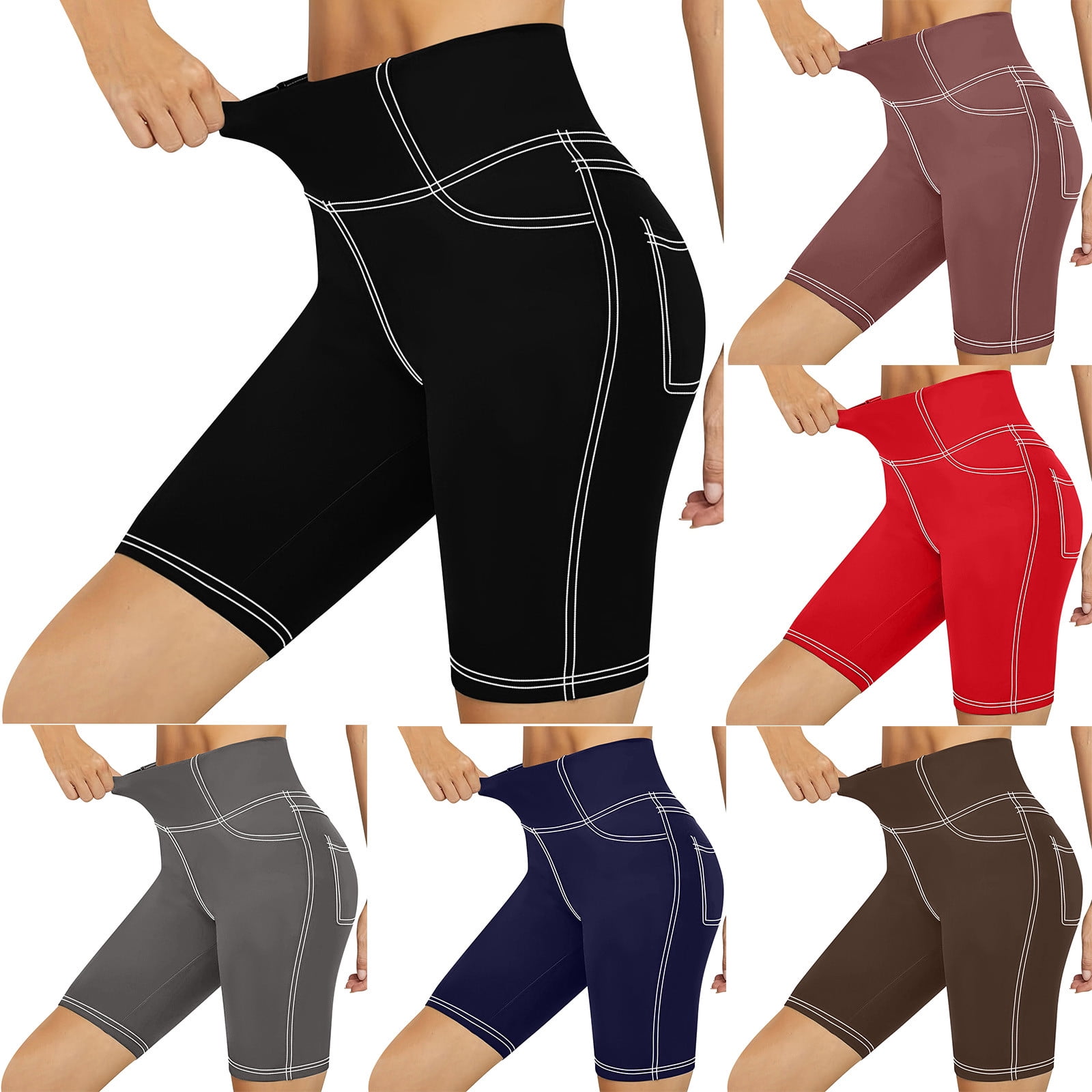 Womens Biker Shorts HANERDUN Women's Push Up Waist Booty Scrunch Butt Legging Short Seamless Cycling Short Yoga Running Tights Shorts Anti Cellulite Pants Pink Shorts