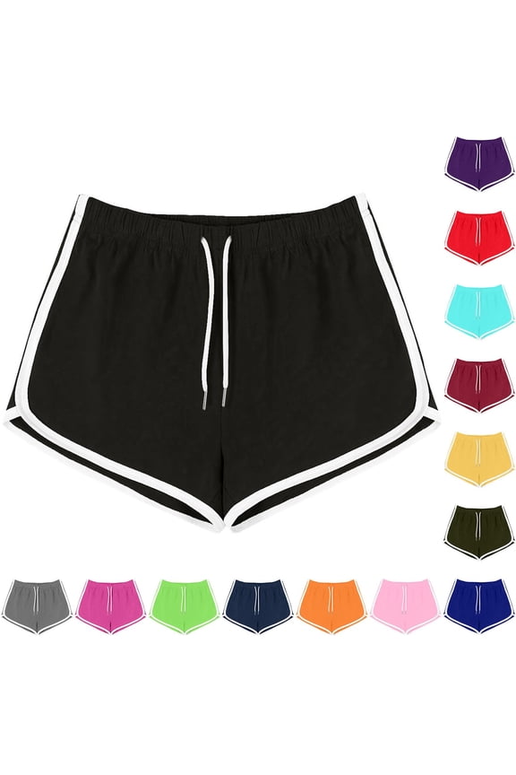 Black Workout Shorts for Women Plus Size Drawstring High Waisted Shorts Summer Casual Shorts for Running Gym Sports Army Green XXXL