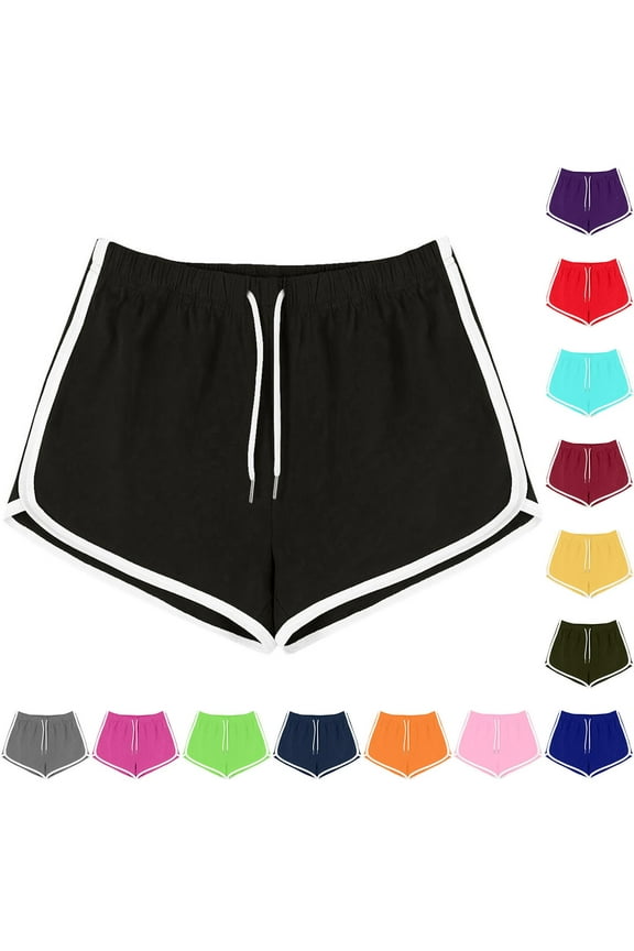 Black Workout Shorts for Women Plus Size Drawstring High Waisted Shorts Summer Casual Shorts for Running Gym Sports Mint Green L