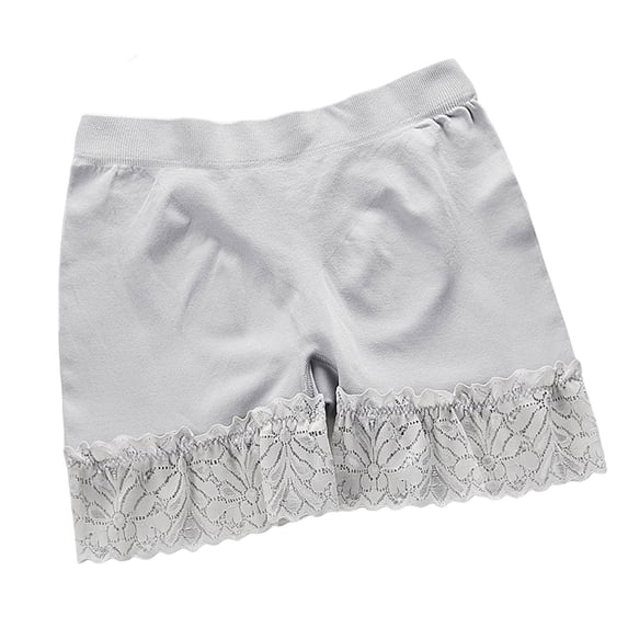 CFLVAEK Boy Shorts for Women Comfort Mid Rise Underwear Soft Stretch Full Coverage Panties Lace Trim Tummy Control Panty Gray Free Size