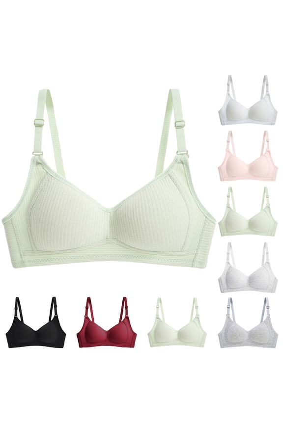 Bras for Women Plus Size Wireless Full Figure Bra Comfort Breathable Push Up Everyday Bralettes Comfy Adjustable Straps Brassiere for Teen Girls Wine S