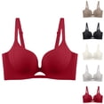 thumbnail image 1 of CFLVAEK Bras for Women No Underwire Full Coverage Everyday Bra Comfort Push Up T Shirts Bralettes Adjustable Straps Bras Coffee L, 1 of 6
