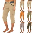thumbnail image 2 of Viodia Cargo Capris For Women Lightweight Hiking Pants Stretch Elastic Waist Capri With Pockets... 2 of 14