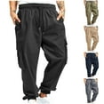 thumbnail image 1 of CFLVAEK Cargo Pants for Men Casual Elastic Bottom Cargo Hiking Pant with Multi Pockets Casual Drawstring Elastic Waist Loungwear Khaki XL, 1 of 8