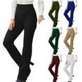 thumbnail image 1 of CFLVAEK Casual Dressy Pants for Women Comfy High Waisted Business Work Slacks Pants Solid Color Straight Leg Tall Length Trousers Black M, 1 of 8