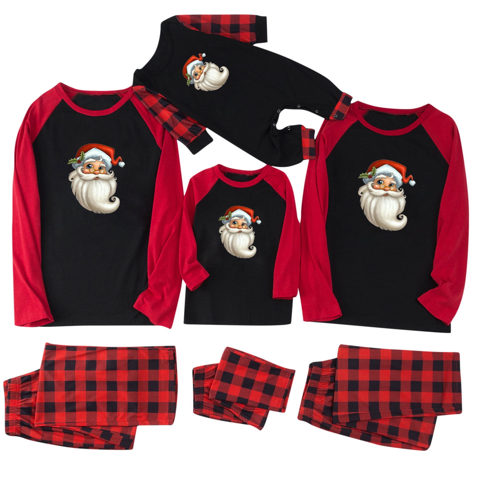 CFLVAEK Christmas Family Matching Pajamas Plus Size Long Sleeve Shirts