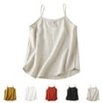 thumbnail image 1 of CFLVAEK Cotton Linen Camisole for Women Loose Fit Spaghetti Strap Going Out Tank Tops Casual Summer Sleeveless Shirts Solid Color Basic Fit Shirts White M, 1 of 4