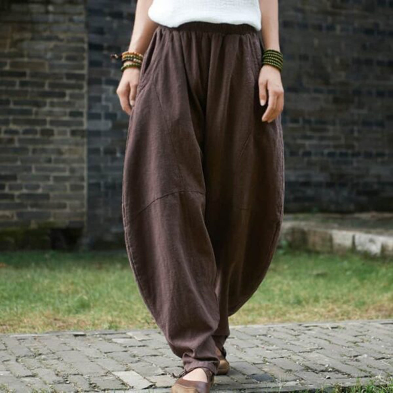 Winter Cotton Pants With Coffee Pockets And Drawstring Lantern Style For Unisex Comfort main image 1
