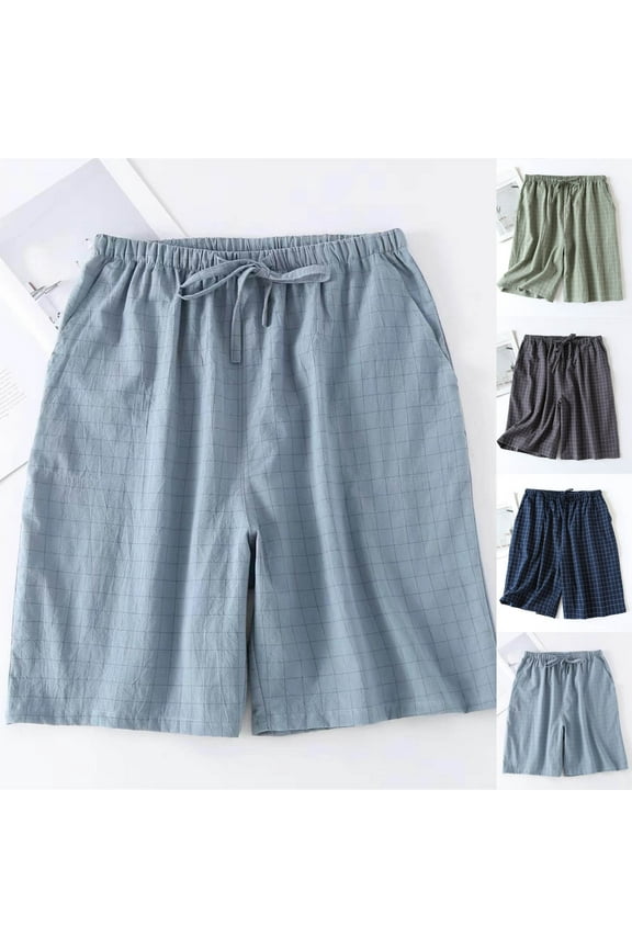 Cotton Shorts for Women with Pockets Plus Size High Waisted Pajama Shorts Loose Fit Wide Leg Sleep Shorts Trendy Checked Shorts Dark Gray XL