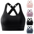 thumbnail image 1 of CFLVAEK Cross Back Sports Bras for Women High Impact Adjustable Strap Sports Bra Wireless Padded Crop Tops for Yoga Workout Running Purple XXXL, 1 of 3