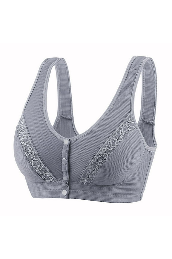 Daily Smooth Back Bras for Elderly Women Wire Free Front Closure Push Up Bra Everyday Daily Use Basic Bralette Breathable Full Coverage High Support Bras