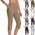 thumbnail image 1 of CFLVAEK Dressy Capris for Women Plus Size Capri Pant Summer Casual High Waisted Stretchy Capris Pull On Slacks with Pockets Navy XXXL, 1 of 9