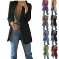 thumbnail image 1 of CFLVAEK Dressy Jackets for Women Plus Size Open Front Suit Coat Casual Solid Lapel Jacket with Pockets Long Sleeve Office Business Outwear Gray XXXXL, 1 of 3