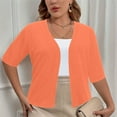 thumbnail image 1 of CFLVAEK Fall Cardigan Sweaters for Plus Size Women Casual Short Sleeve Open Front Shrugs Soft Solid Color Cropped Boleros Lightweight Cardigans Cover Ups Beige XL, 1 of 7