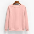 thumbnail image 1 of CFLVAEK Fall Sweatshirts for Women Plus Size Solid Color Pullover Tops Casual Round Neck Shirts Loose Fitted Long Sleeve Sweatshirt Pink Blouse for Woman, 1 of 1