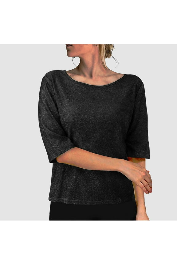 Fashin Sparkly Glitter Printed Tops Women Shimmer Sequin Shirts Plus Size Half Sleeve Party Club Shirt Casual Round Neck Tshirts XXL