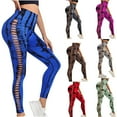 thumbnail image 1 of CFLVAEK Fashion Cut Out Leggings for Women Fashion Tie Dye Yoga Pants Casual Butt Lift High Waisted Workout Leggings 2025 Purple M, 1 of 8