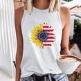 thumbnail image 1 of CFLVAEK Fashion Sunflower American Flag Tank Top for Women 4th of July Round Neck Shirts Summer Casual Sleeveless Tanks Independence Day Patriotic Tank Top XL, 1 of 4