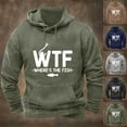thumbnail image 1 of CFLVAEK Where's the Fish Hoodies for Men Big and Tall Long Sleeve Hooded Pullover Tops Casual Loose Drawstring Hoodie Sweatshirts with Pocket Army Green XXL, 1 of 4