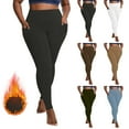 thumbnail image 1 of CFLVAEK Fleece Lined Yoga Pants for Women Plus Size Thermal Winter Leggings with Pockets Quick Dry Stretch Leggings Solid Color Workout Pant 2025 Khaki XL, 1 of 8