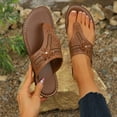 thumbnail image 1 of CFLVAEK Flip Flops for Women with Arch Support Casual Slip On Flat Sandals Beach Walking Thong Sandals Size 6.5, 1 of 9