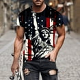 thumbnail image 1 of CFLVAEK Fourth of July Tshirts for Men Retro American Flag Patriotic T Shirts Big and Tall Short Sleeve Crewneck Tshirt Summer Memorial&nbsp;Day&nbsp;Gifts Tops M, 1 of 5
