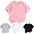 thumbnail image 1 of CFLVAEK Girls Tshirts 1-11 Years Casual Summer Short Sleeve Tshirt Cute Crewneck T Shirts Solid Color Basic Kids Clothes 2025 Black 6-7 Years, 1 of 4