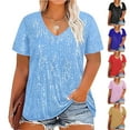 thumbnail image 1 of CFLVAEK Glitter Party Club Tshirts for Women Plus Size Sequin Sparkly Cocktail Party Tshirt Loose Fit Short Sleeve V Neck Blouses Pink XXXXXL, 1 of 6