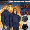 thumbnail image 1 of CFLVAEK Heated Jackets for Women and Men with Detachable Hood Rechargeable Electric Heat Jacket Warm Winter Puffer Coat for Ski Outdoor Dual Control 11 Heating Zones Outwear Excluding Power Bank XL, 1 of 5