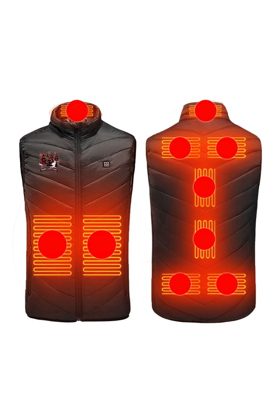 Heated Vest for Women Men 3 Gear Gontrol 9 Heating Zones Vests Rechargeable Electric Heat Jackets Washable Thermal Outwear Without Power Bank Black M