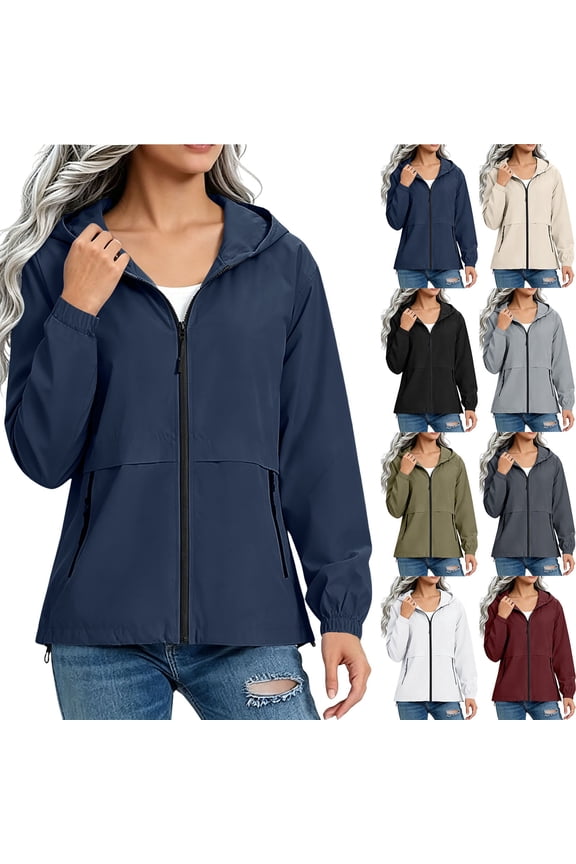 Hooded Rain Jacket for Women Lightweight Waterproof Rain Coat Raincoat Fall Spring Outdoor Camp Raincoat with Hood Beige L